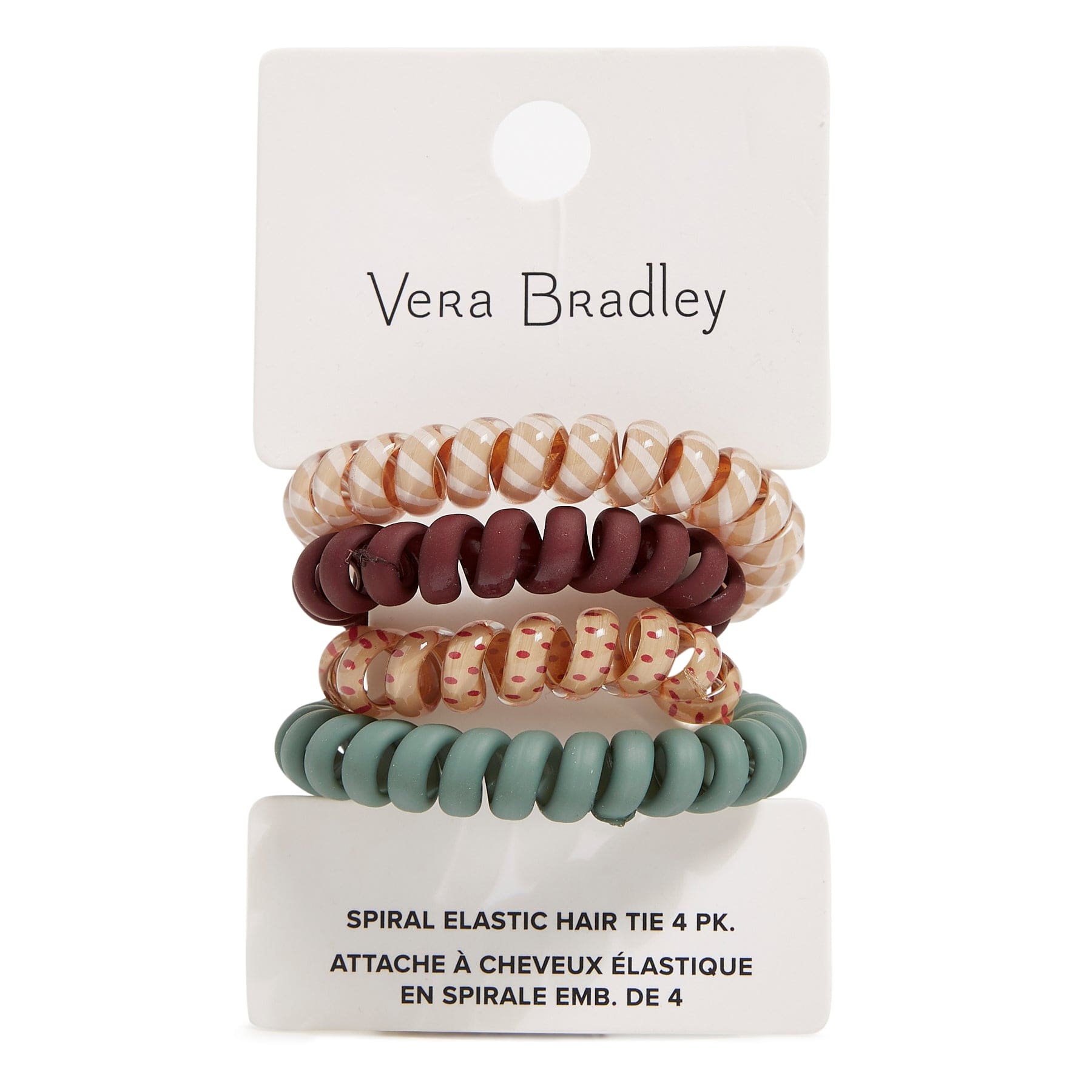  Spiral Elastic Hair Tie, 4 Pack 