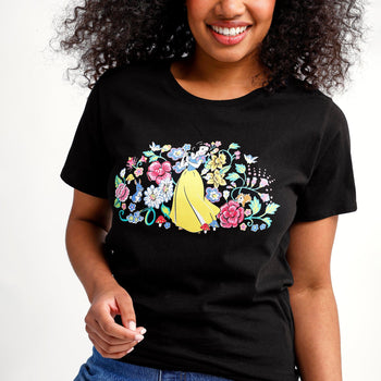 Vera Bradley Disney Short-sleeved Graphic T-Shirt Women in Disney Snow White Black/Yellow Large