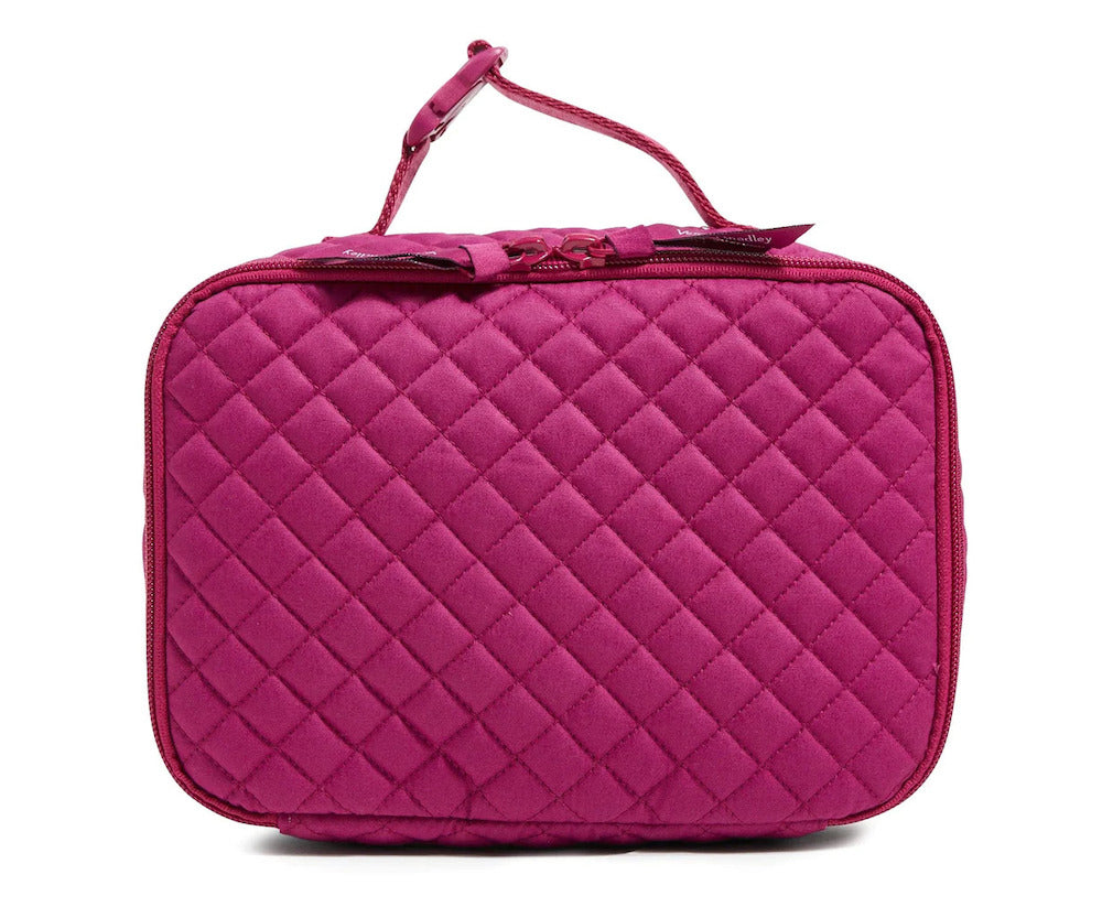 Lay flat lunch box in bright raspberry color