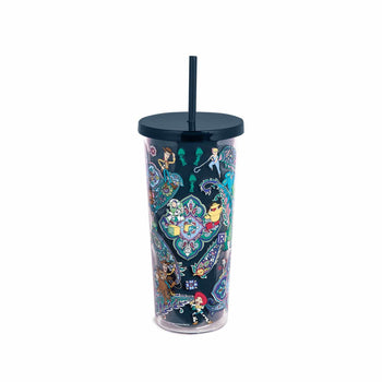 Vera Bradley Disney Double Wall Tumbler with Straw Women in Mickey Mouse Piccadilly Paisley Gray/Black