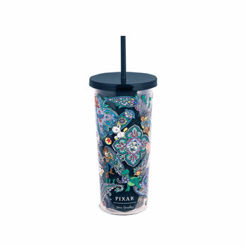 Vera Bradley Disney Double Wall Tumbler with Straw Women in Mickey Mouse Piccadilly Paisley Gray/Black