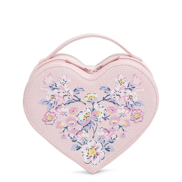 Vera Bradley Whimsy Heart Cosmetic Women in Mon Amour Soft Blush Pink/White
