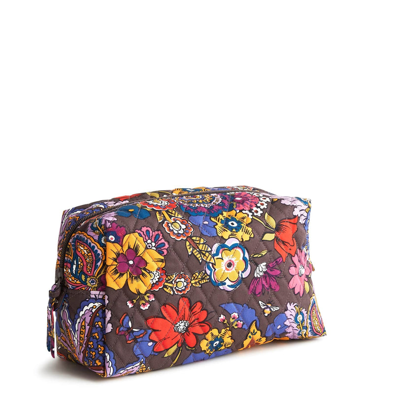 Vera Bradley Large Cosmetic Bag Women in Colorful Bouquet Brown/Purple