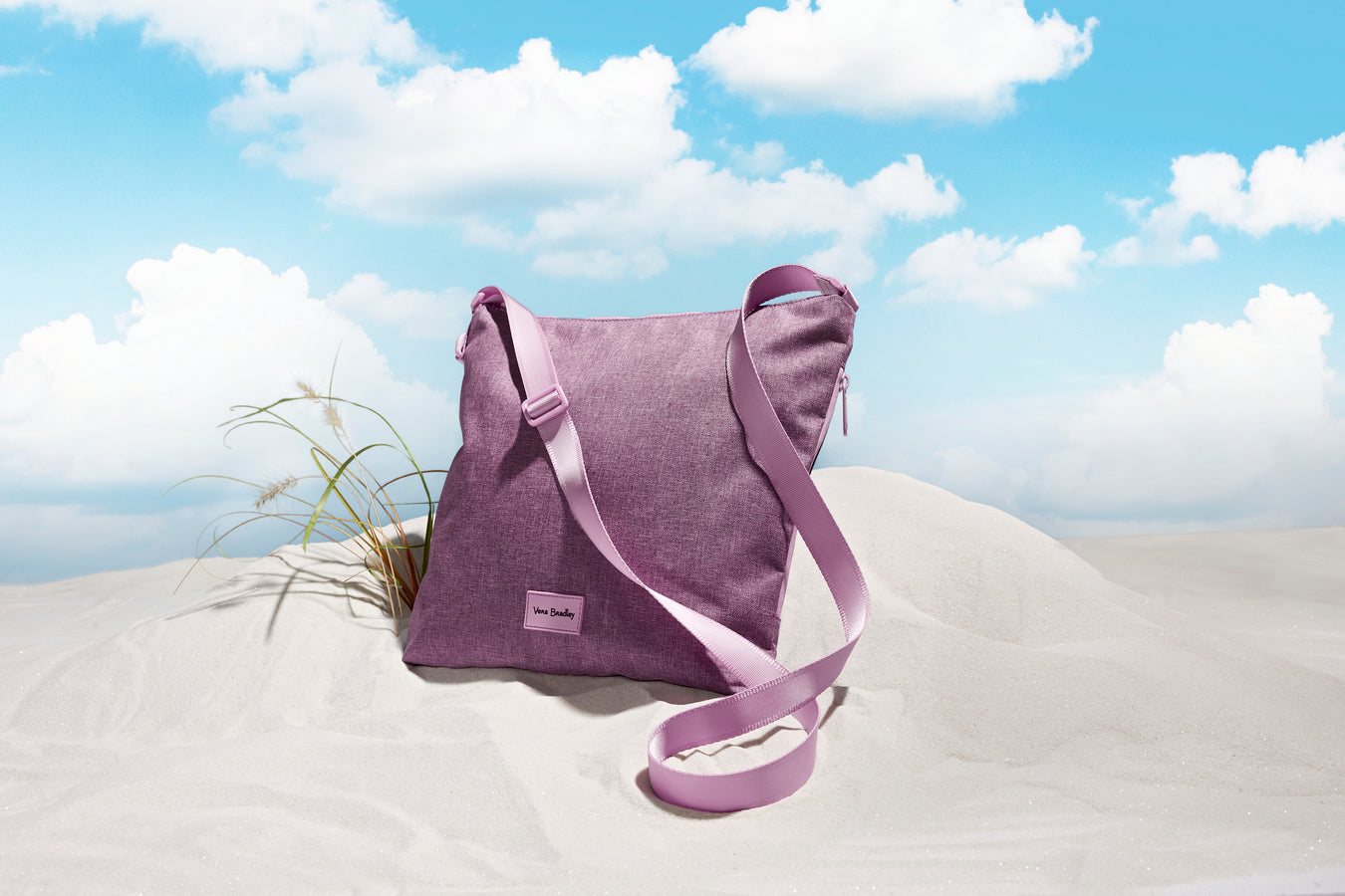 Purple bag on beach