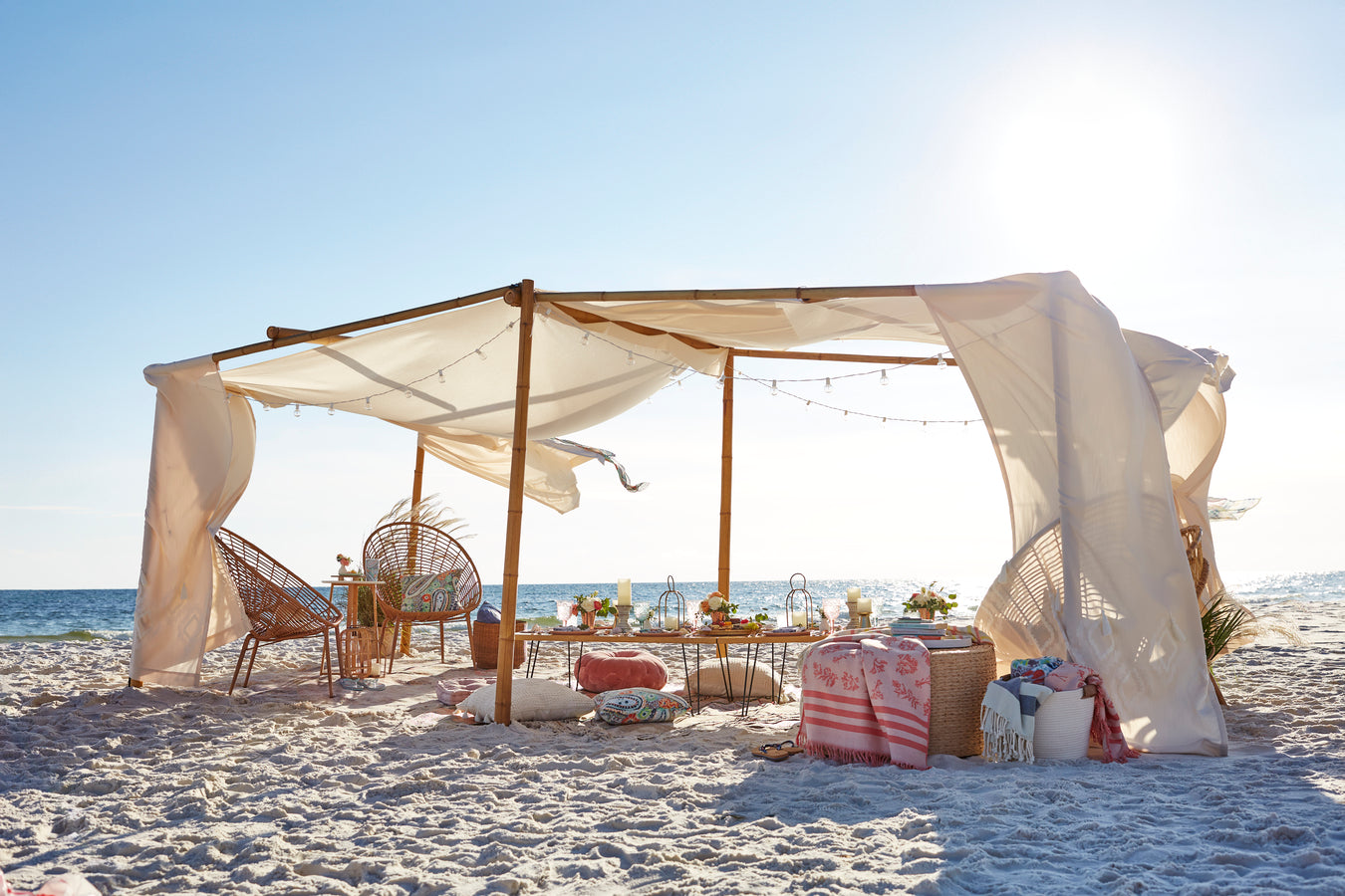beach tent on sand 