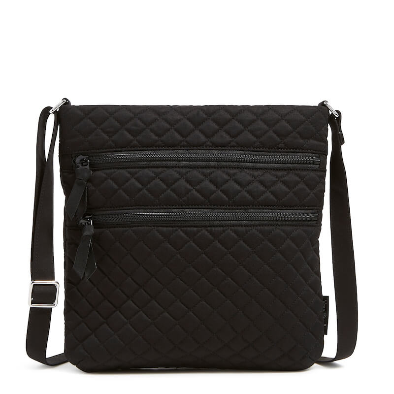 Large black quilted hipster crossbody bag