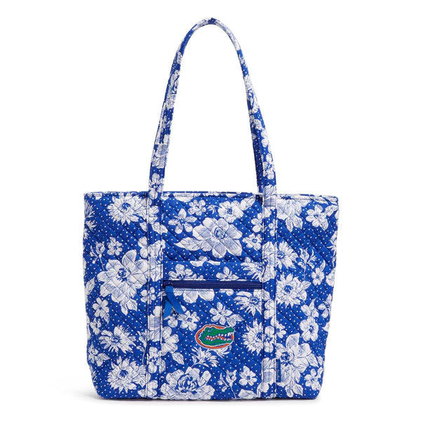 Vera Bradley Collegiate Tote Bag Women in Royal/White Rain Garden with University of Florida Logo