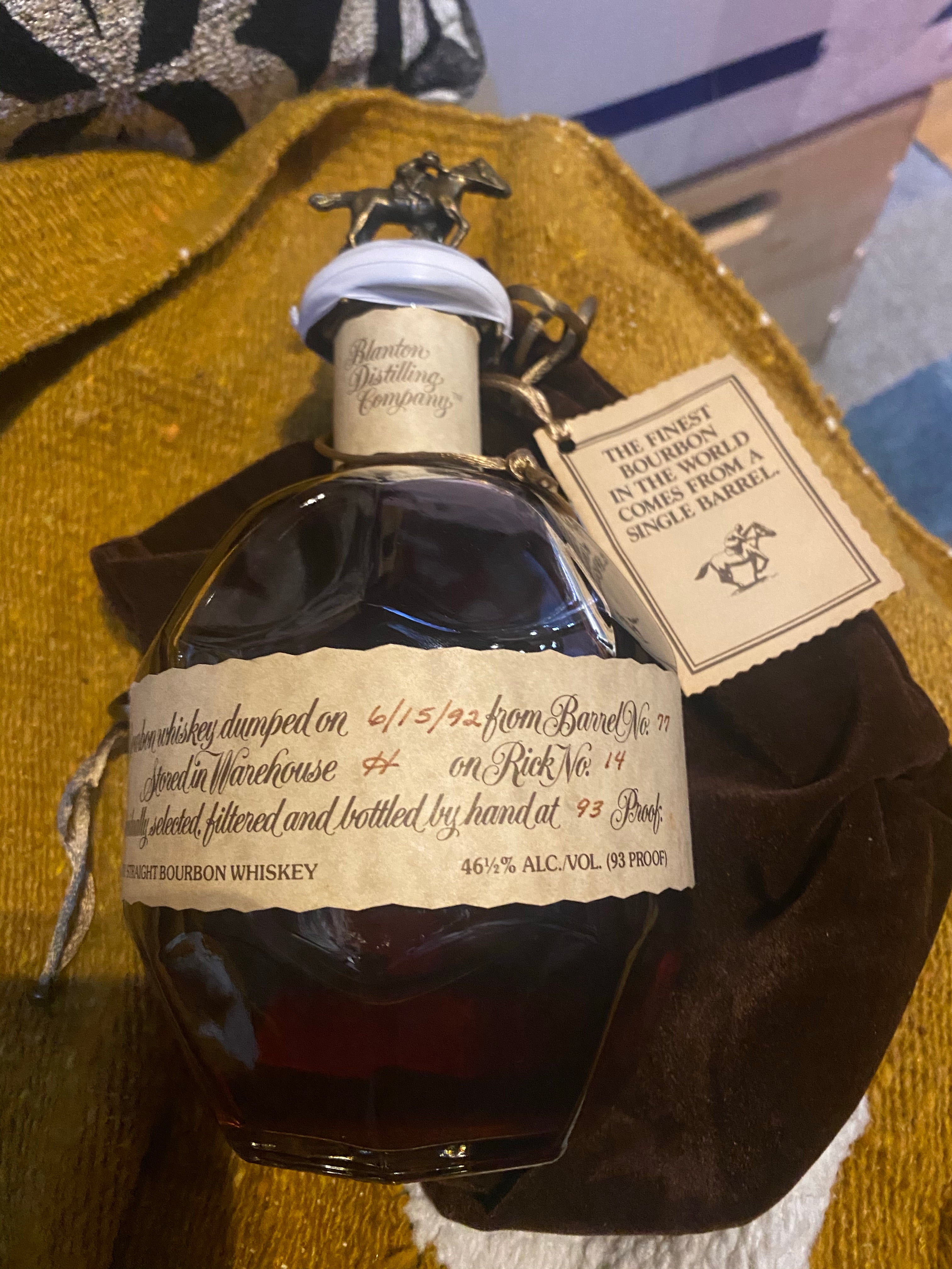 1992 Blanton's Vintage Original Single Barrel 750ml