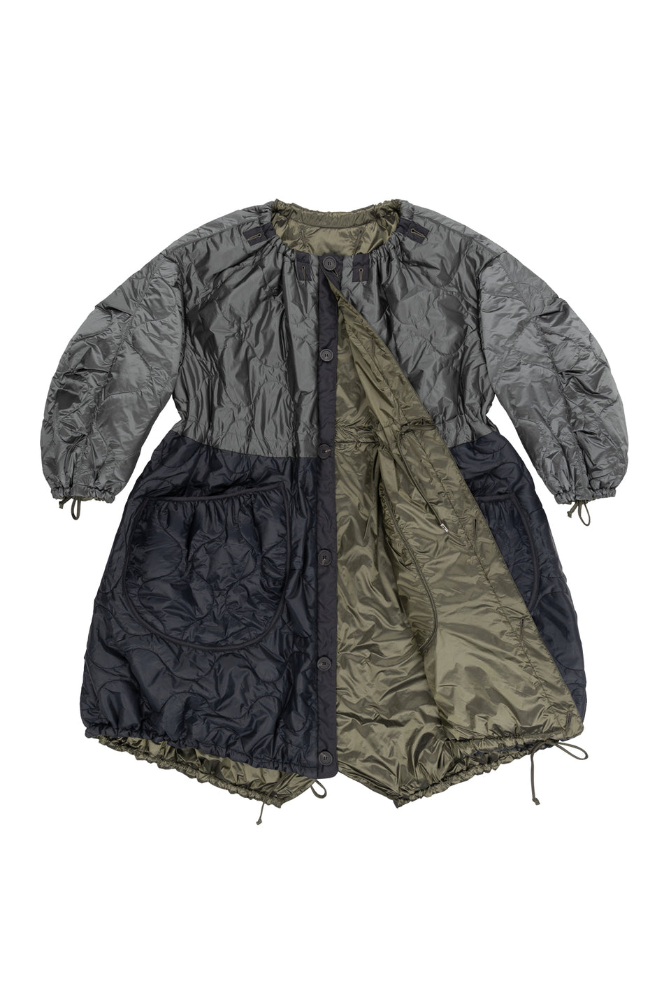 Quilted Parachute Parka - Dark Olive / Black (listing page thumbnail)