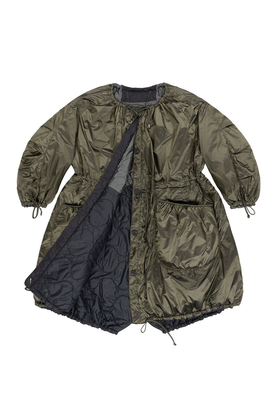 Quilted Parachute Parka - Dark Olive / Black (listing page thumbnail)