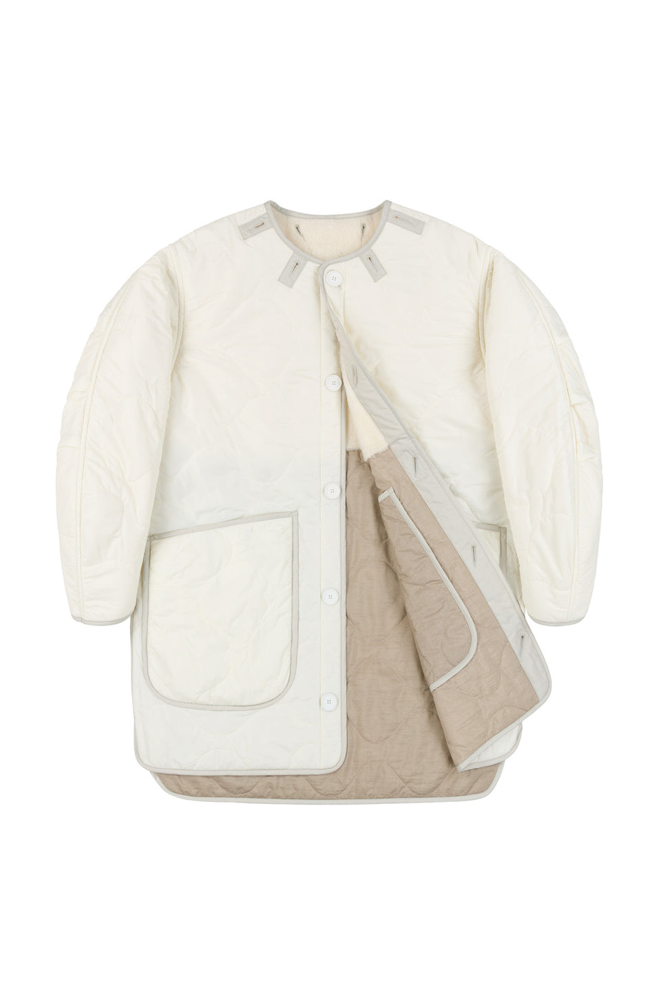 Alpaca Quilt Jacket - Natural / White (listing page thumbnail)