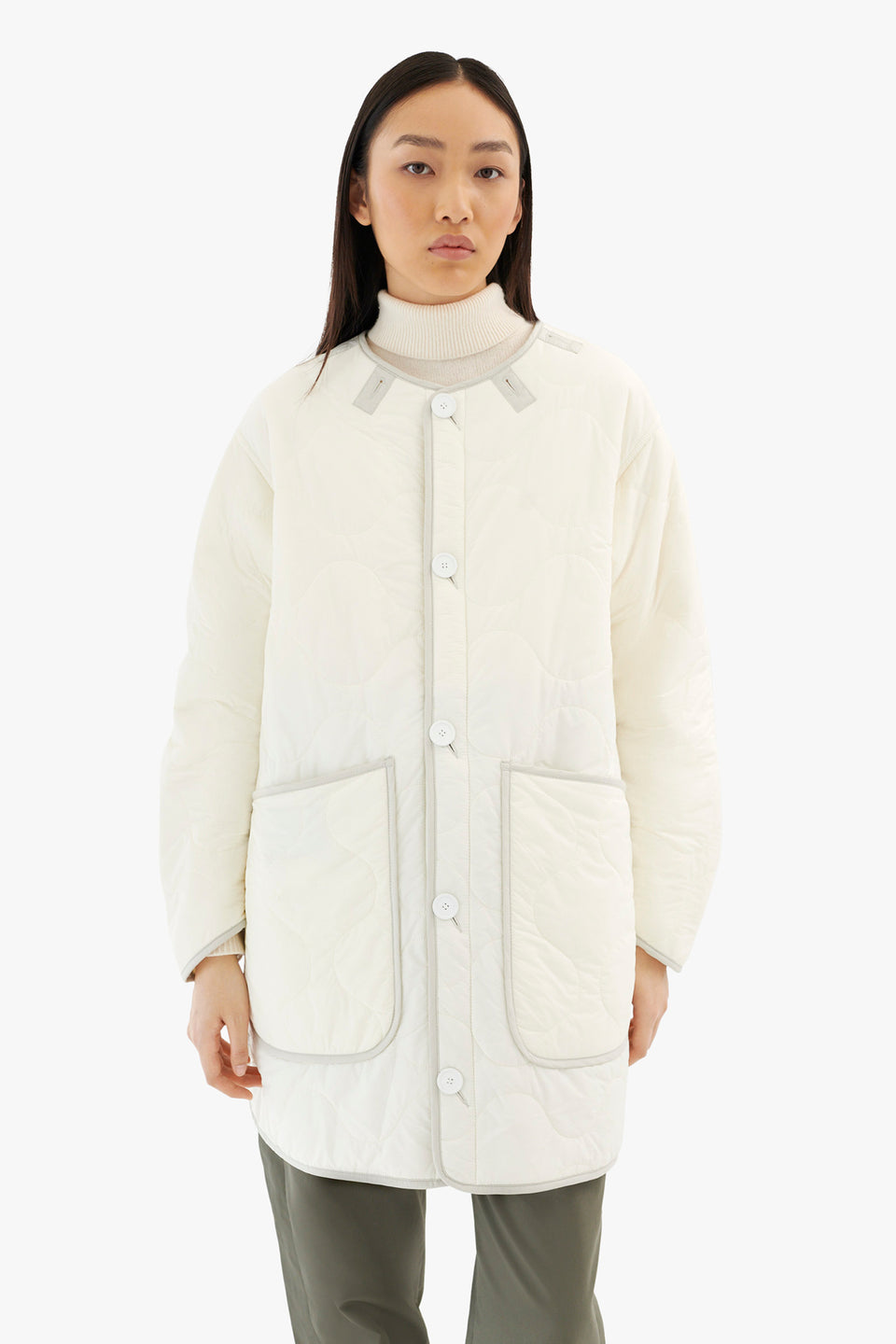 Alpaca Quilt Jacket - Natural / White (listing page thumbnail)