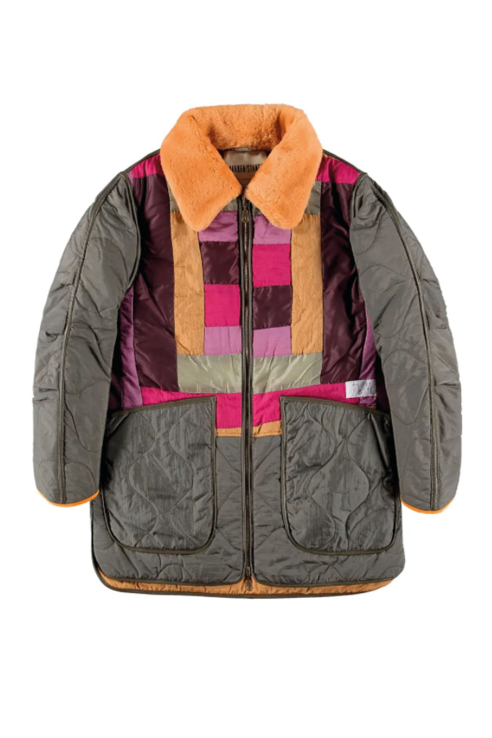 Aviator Quilted Jacket, Debbie Major - Dark Olive / Burnt Orange (listing page thumbnail)