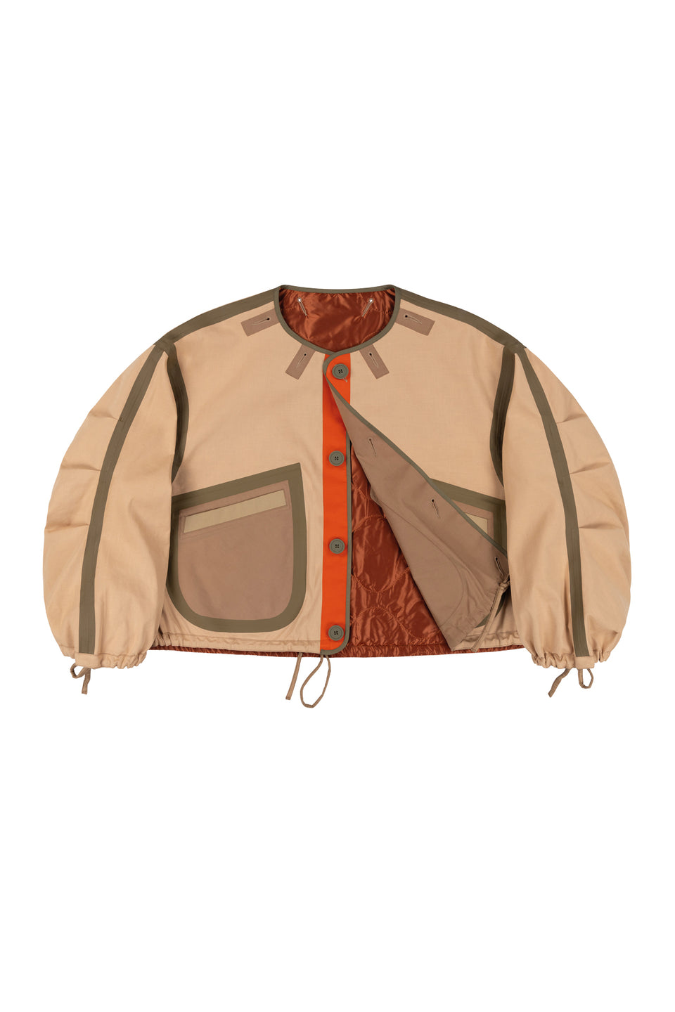 Bonded Rain Bomber - Mocha Brown / Soft Peach (listing page thumbnail)