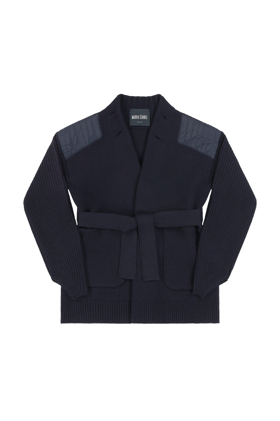 Cashmere Belted Cardigan - Navy (listing page thumbnail)