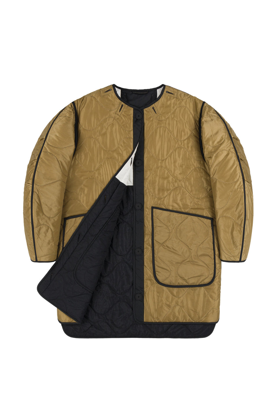 Colourblock Quilt Jacket - White / Gold (listing page thumbnail)