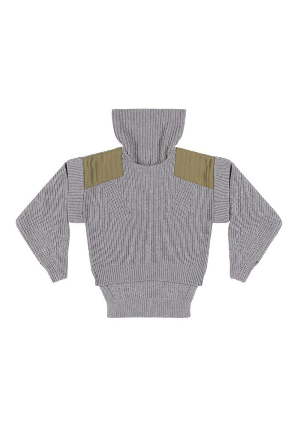 Convertible Rib Crew Jumper - Heather Grey (listing page thumbnail)