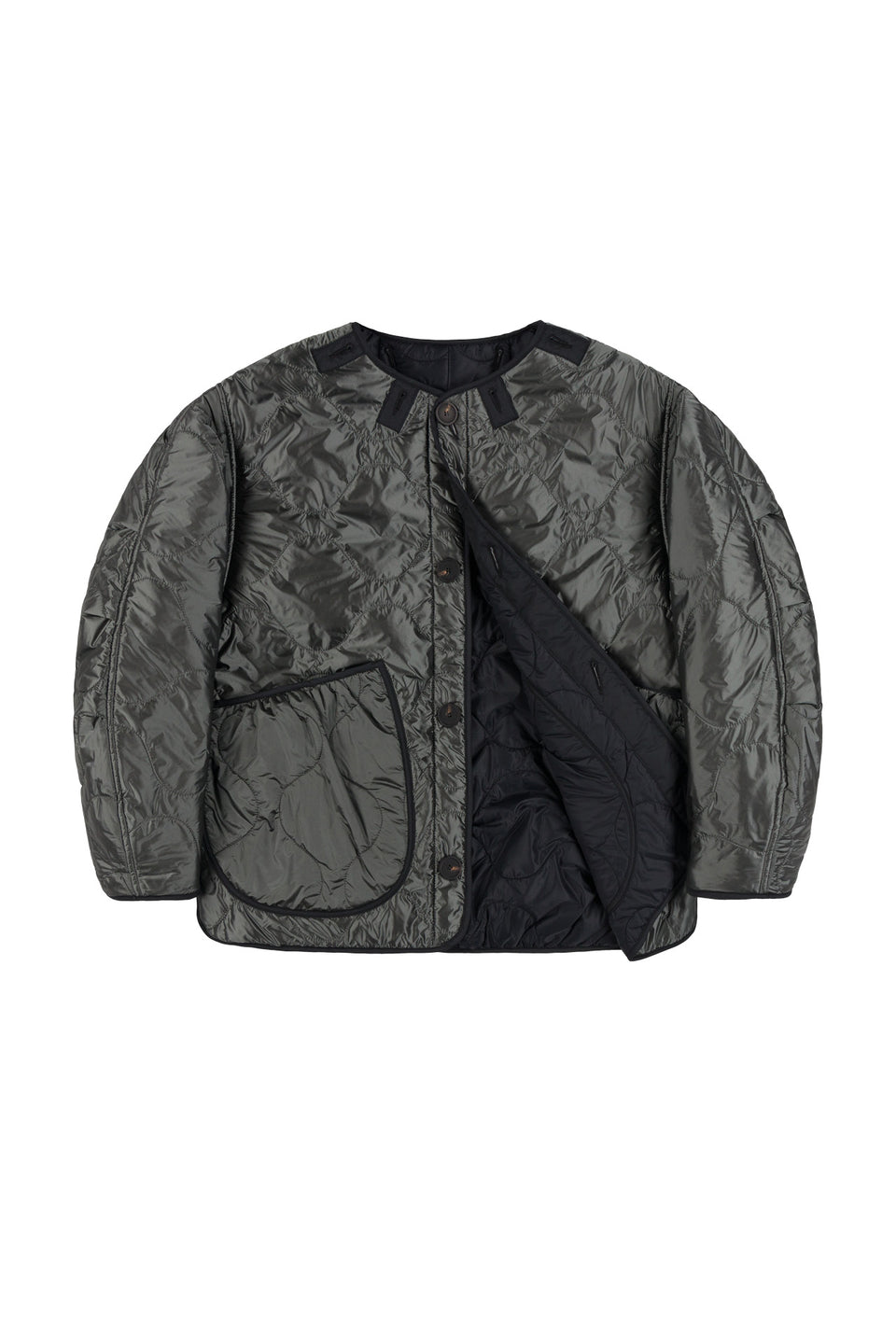 Cropped Quilt Jacket - Black / Anthracite (listing page thumbnail)