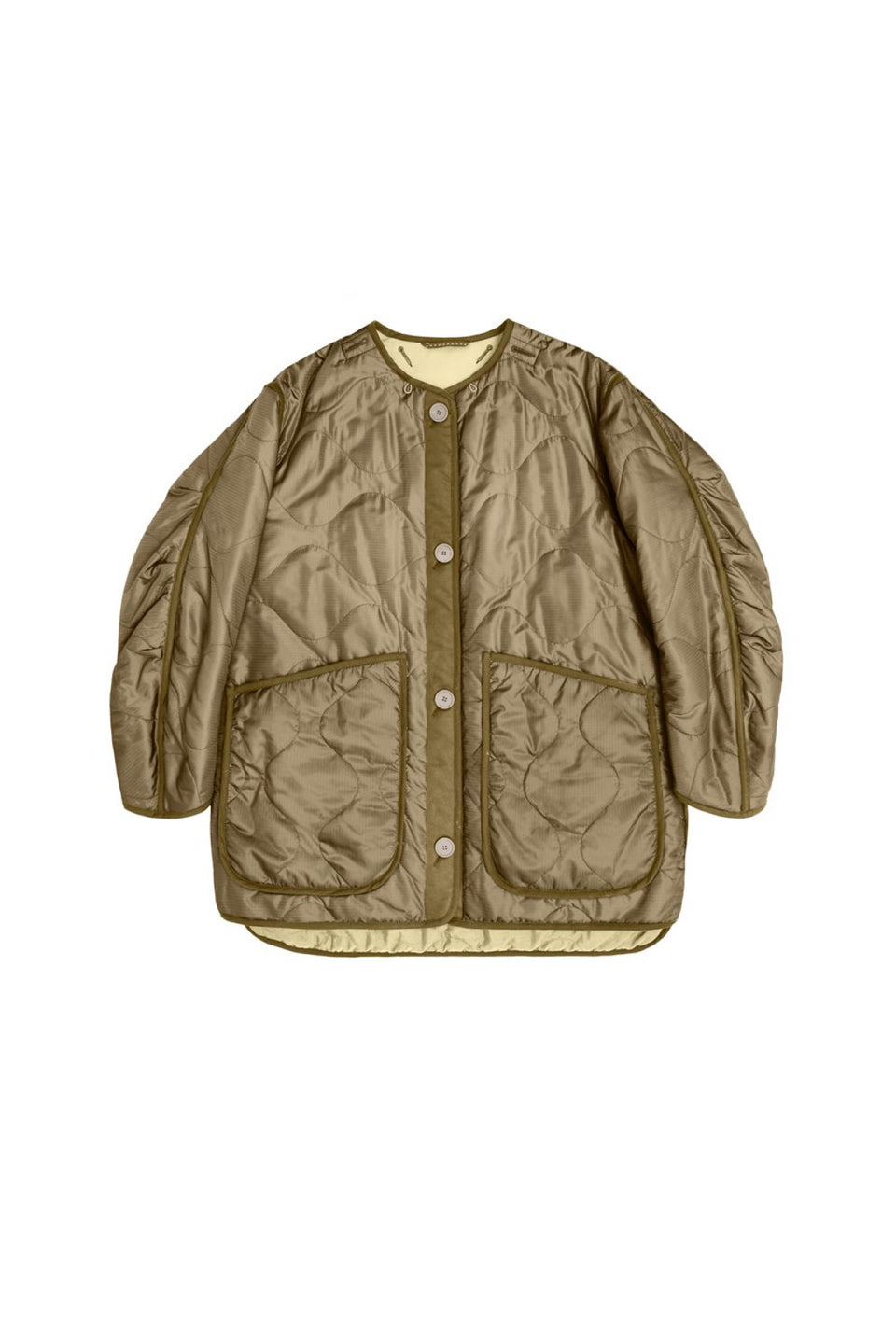 Cropped Quilt Jacket - Bronze / Pale Yellow (listing page thumbnail)