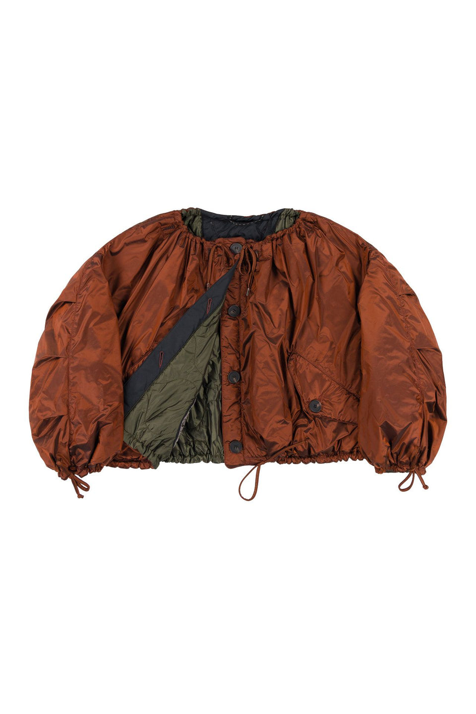 Parachute Quilt Bomber - Amber / Dark Olive (listing page thumbnail)