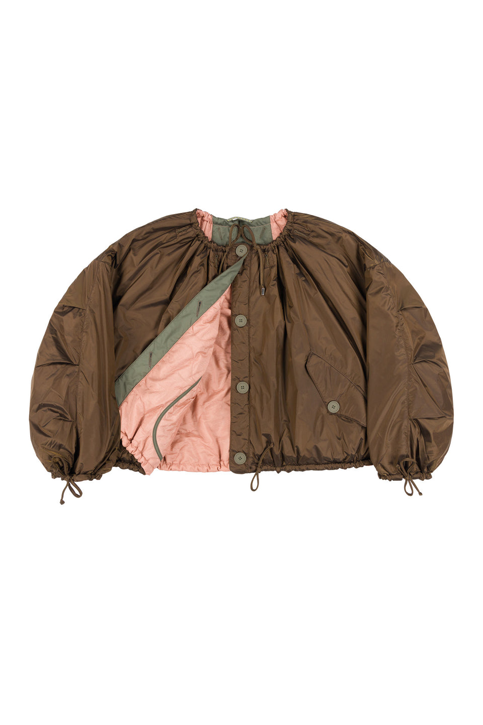 Parachute Quilt Bomber - Bronze / Pale Pink (listing page thumbnail)