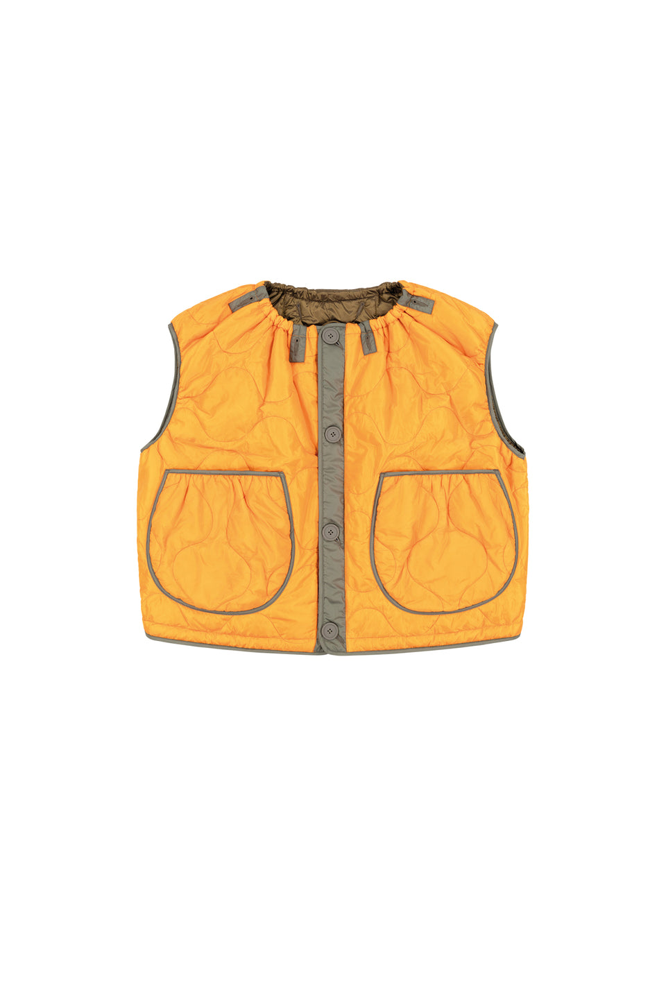 Parachute Quilt Vest - Antique Gold / Clementine (listing page thumbnail)