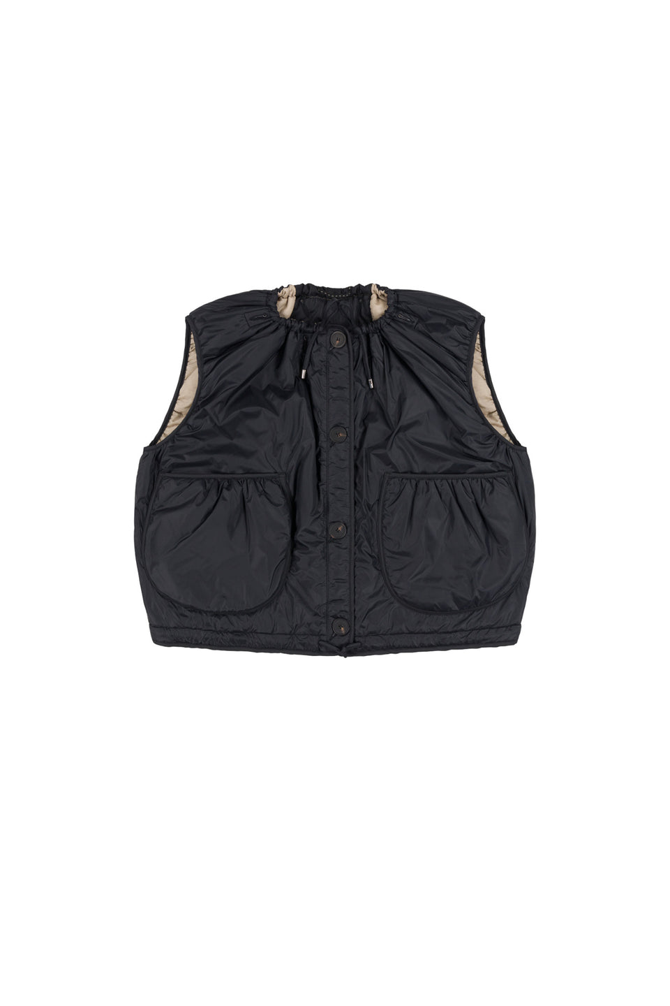 Parachute Quilt Vest - Black / Stone (listing page thumbnail)