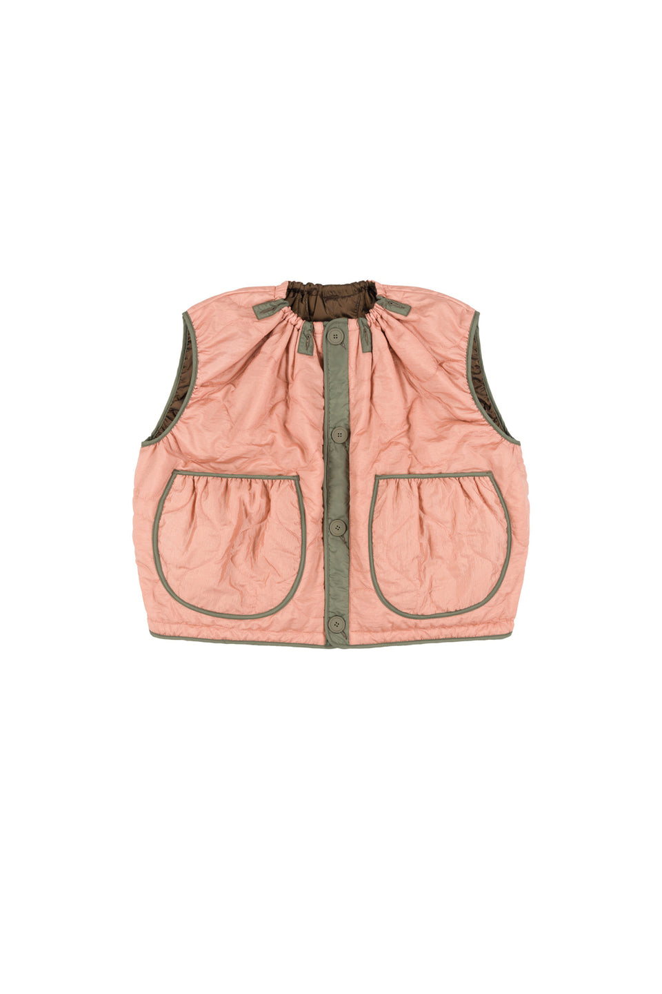 Parachute Quilt Vest - Bronze / Pale Pink (listing page thumbnail)
