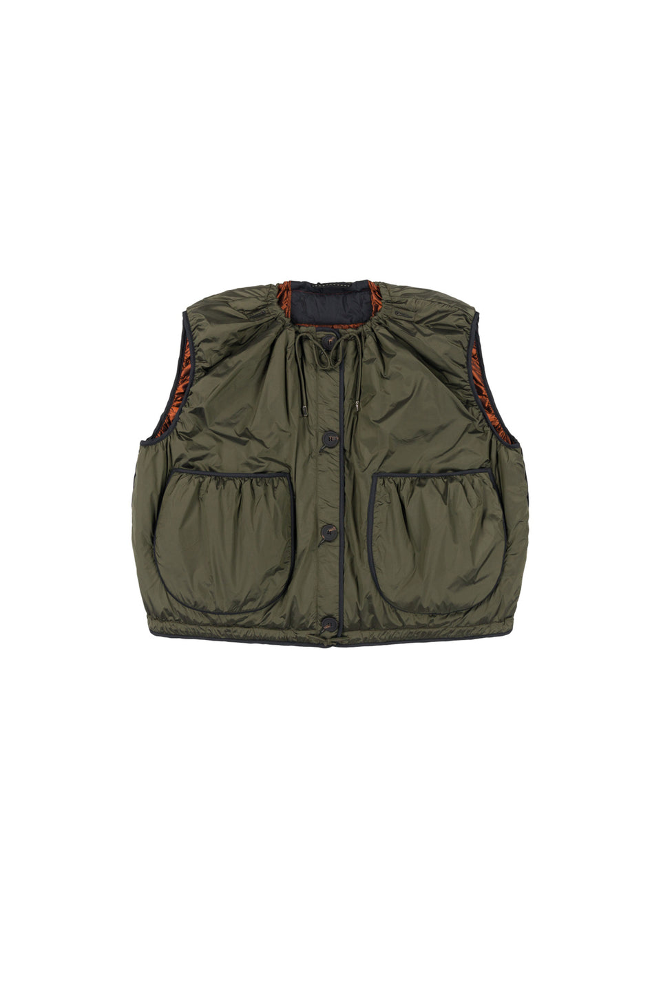 Parachute Quilt Vest - Olive / Amber (listing page thumbnail)