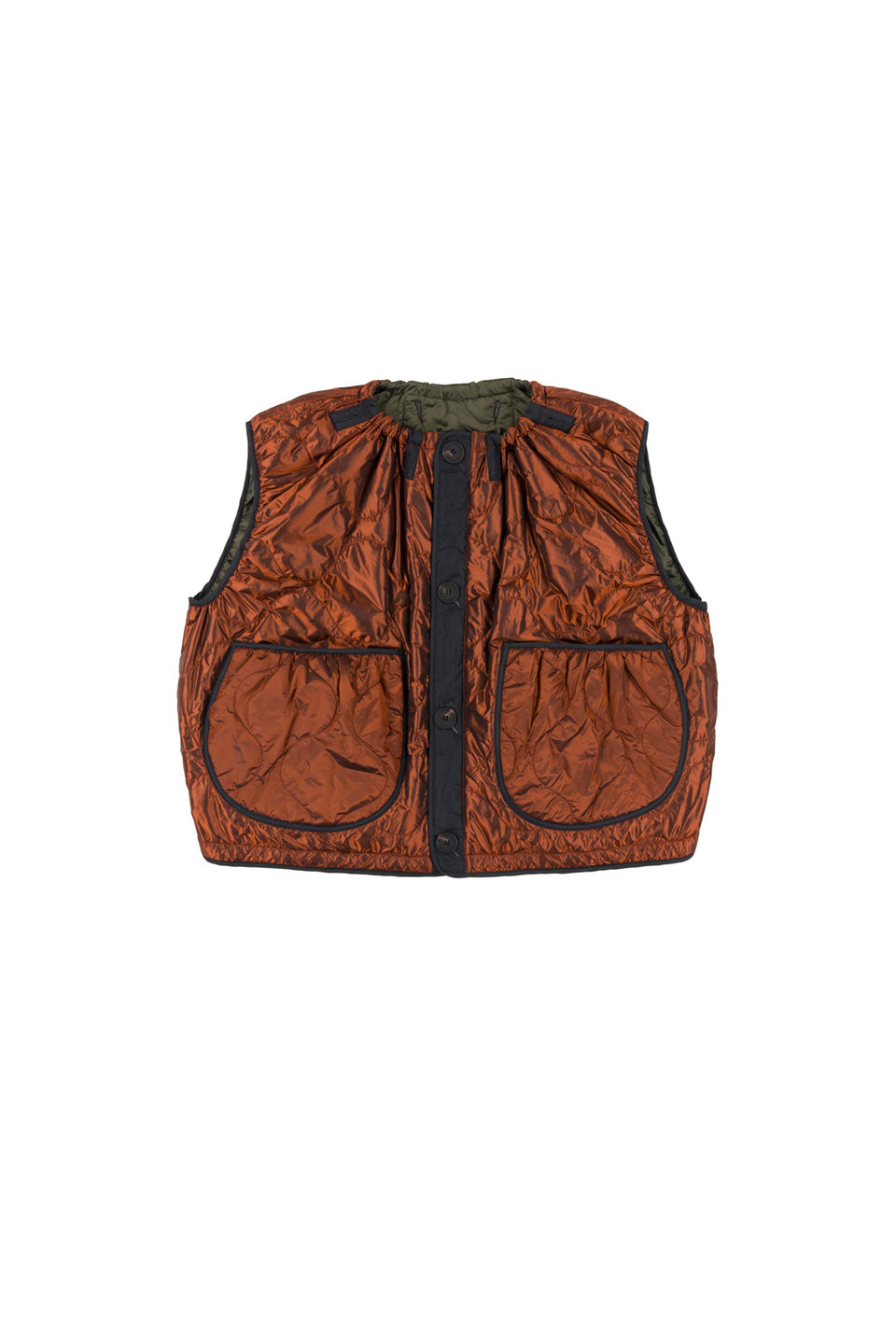 Parachute Quilt Vest - Olive / Amber (listing page thumbnail)