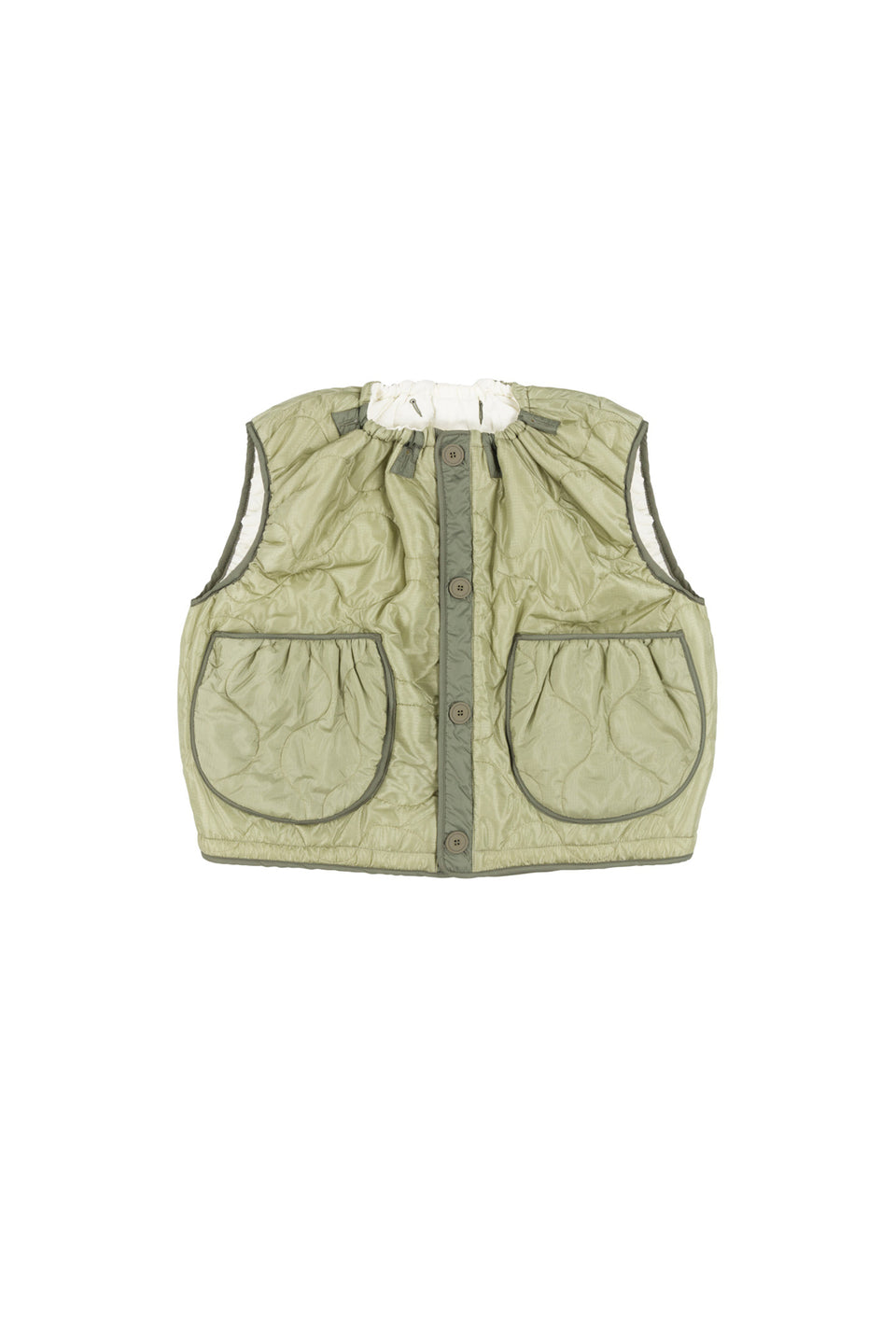 Parachute Quilt Vest - White / Pale Sage (listing page thumbnail)