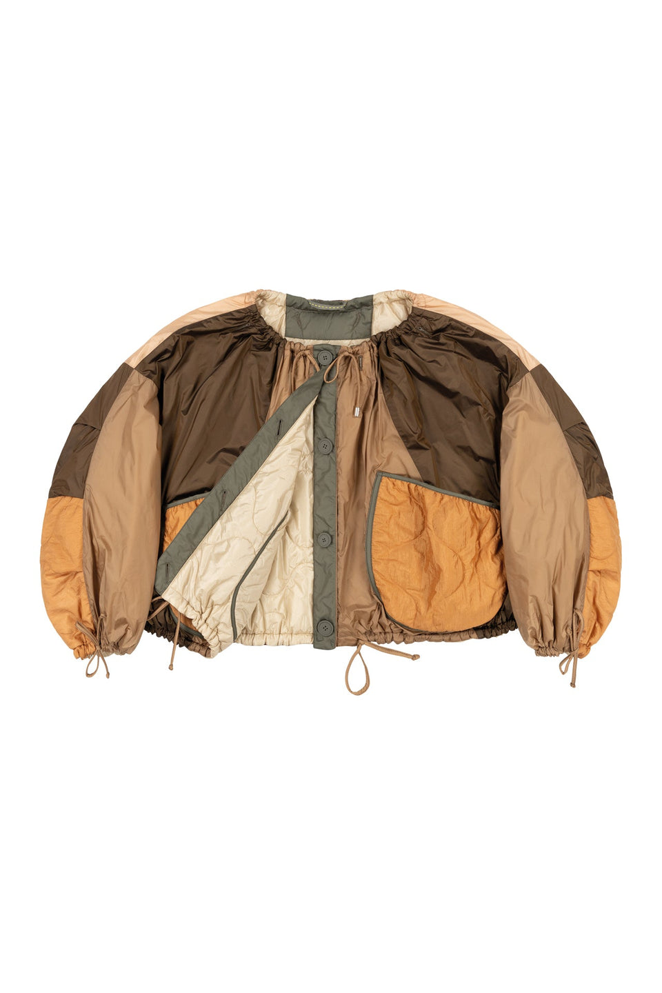 Patchwork Parachute Bomber - Mocha Brown / Oyster (listing page thumbnail)