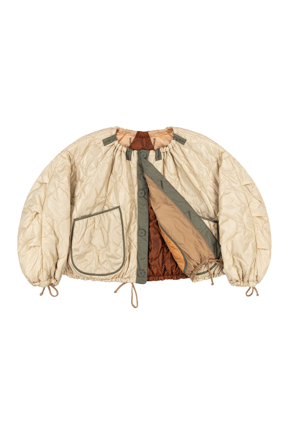 Patchwork Parachute Bomber - Mocha Brown / Oyster (listing page thumbnail)