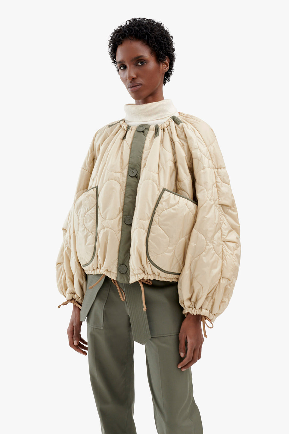 Patchwork Parachute Bomber - Mocha Brown / Oyster (listing page thumbnail)