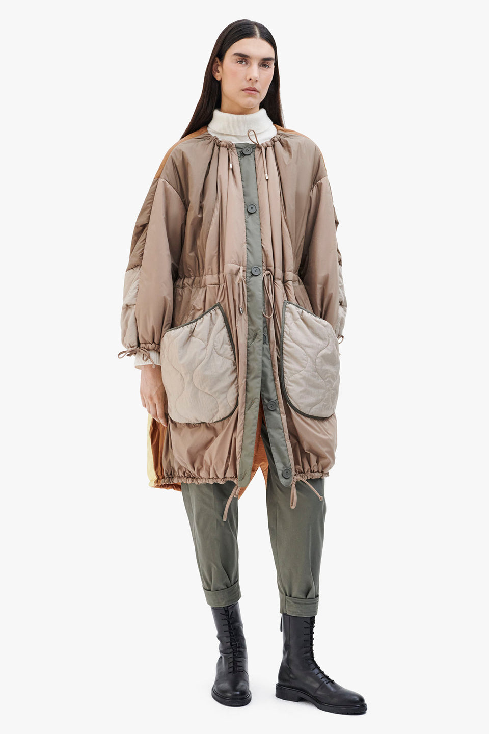 Patchwork Parachute Parka - Oak / Caramel (listing page thumbnail)