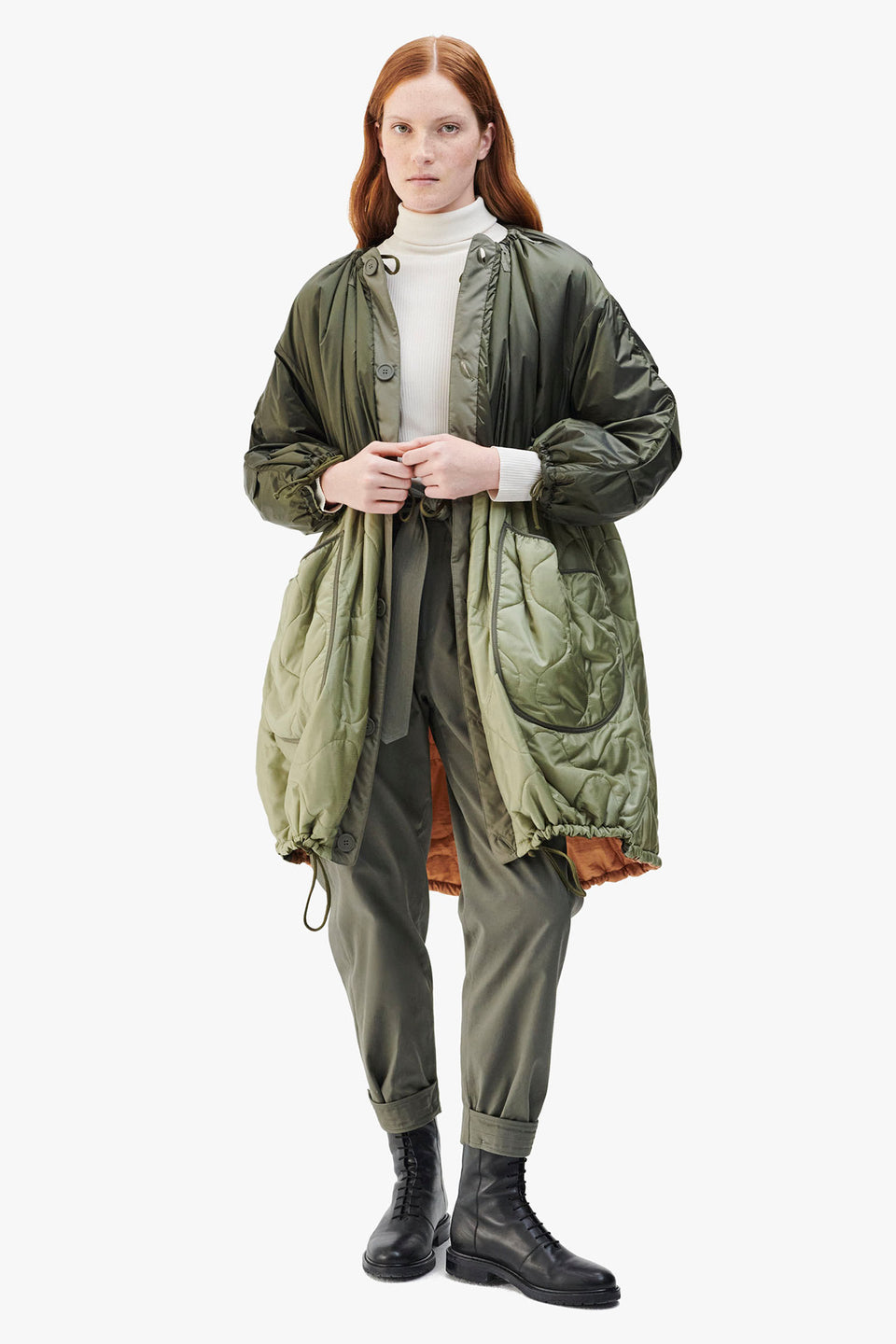 Patchwork Parachute Parka - Olive / Olive (listing page thumbnail)