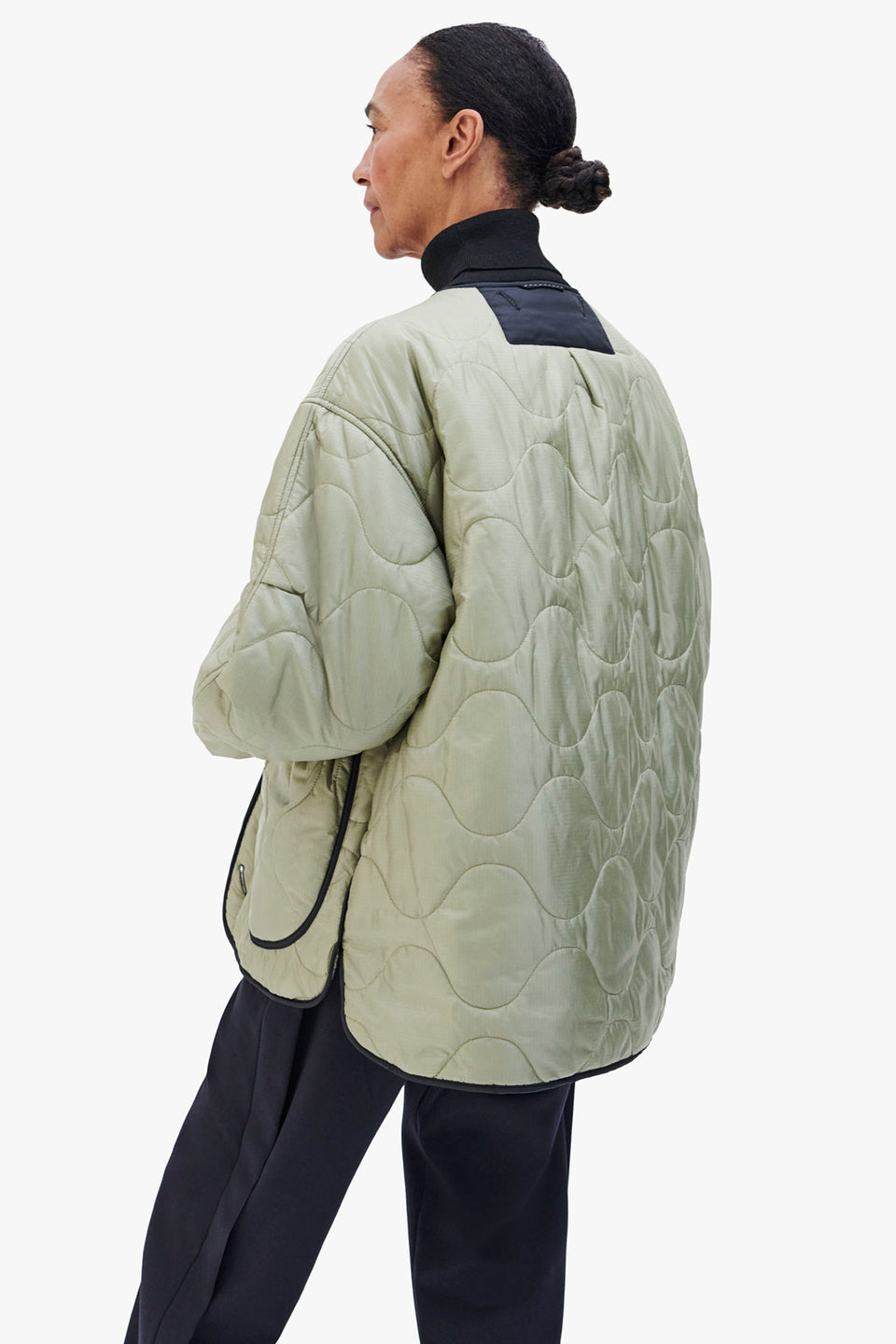 Patchwork Quilt Jacket - Fuchsia / Pale Sage (listing page thumbnail)