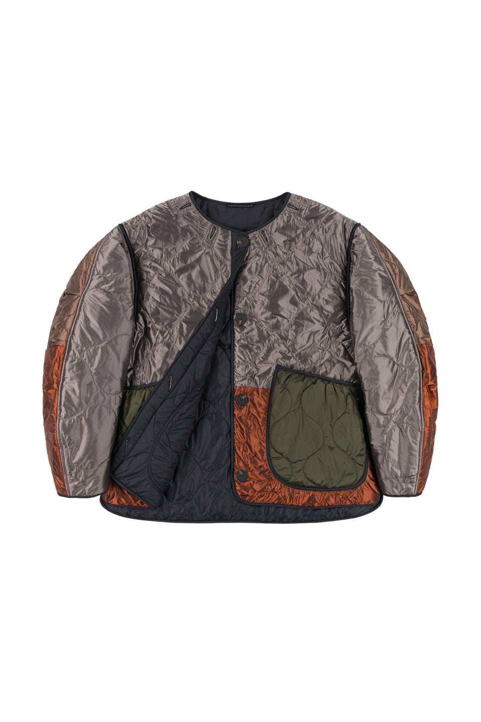 Patchwork Quilt Jacket - Granite / Black (listing page thumbnail)