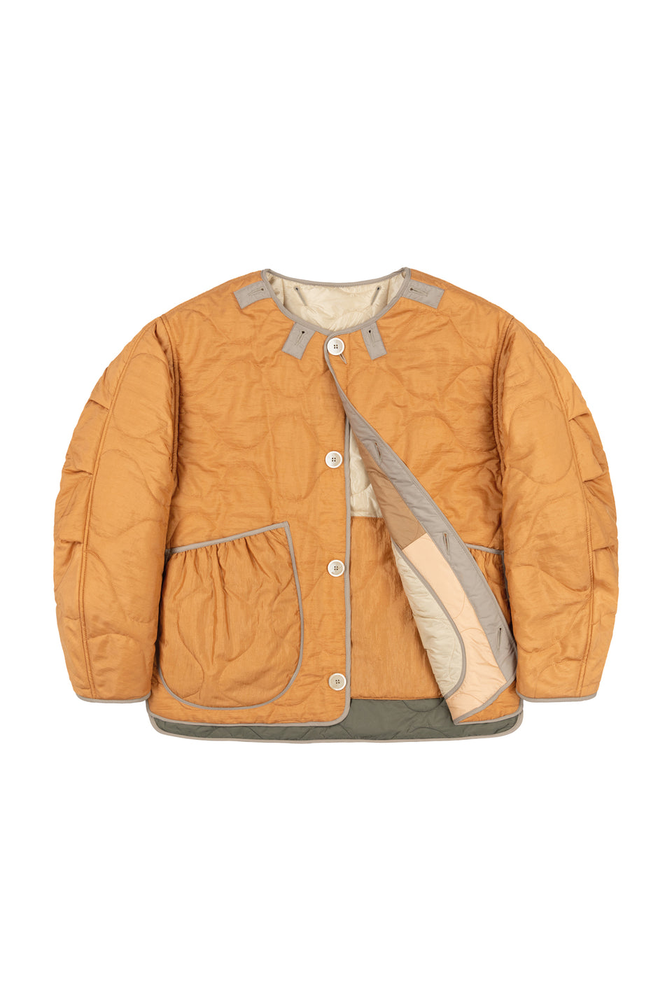 Patchwork Quilt Jacket - Mocha Brown / Burnt Orange (listing page thumbnail)