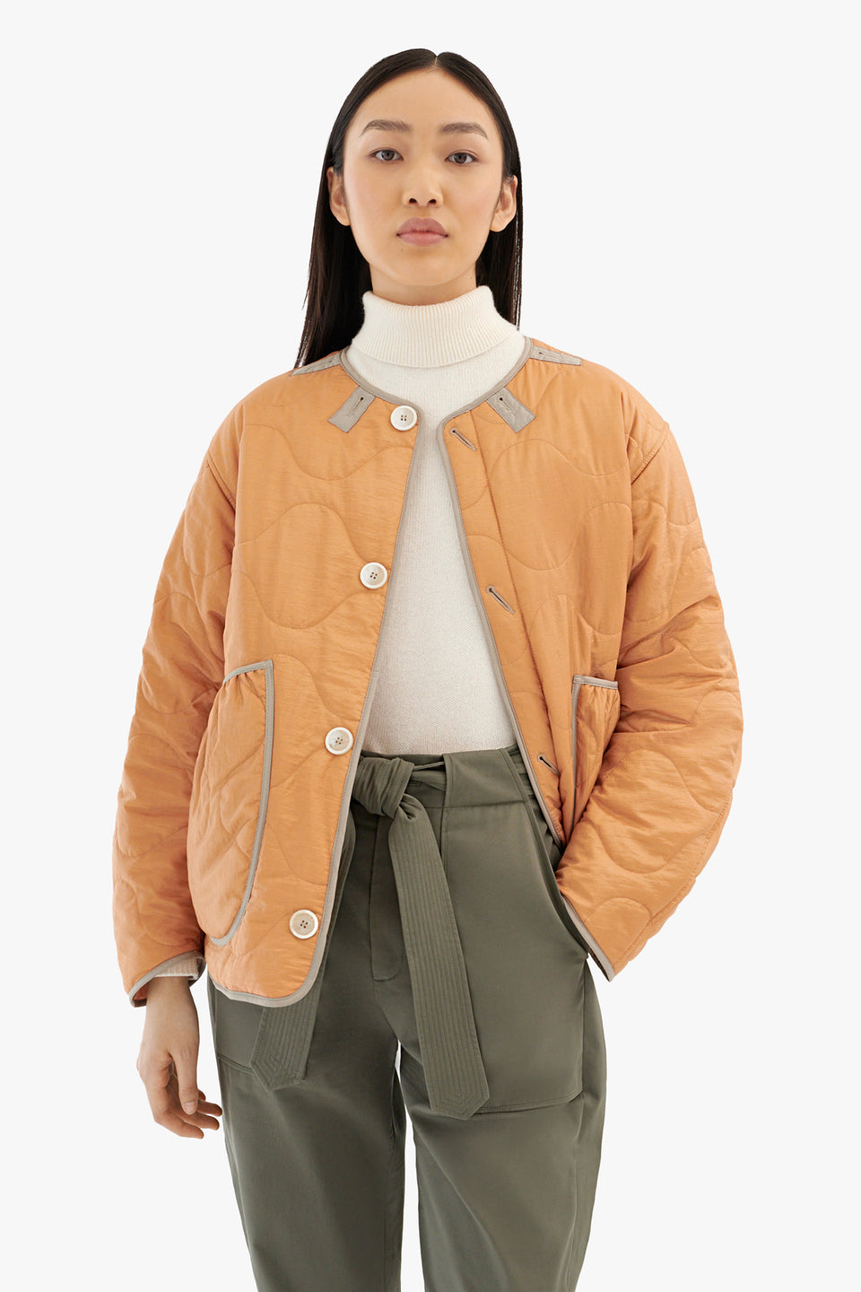 Patchwork Quilt Jacket - Mocha Brown / Burnt Orange (listing page thumbnail)