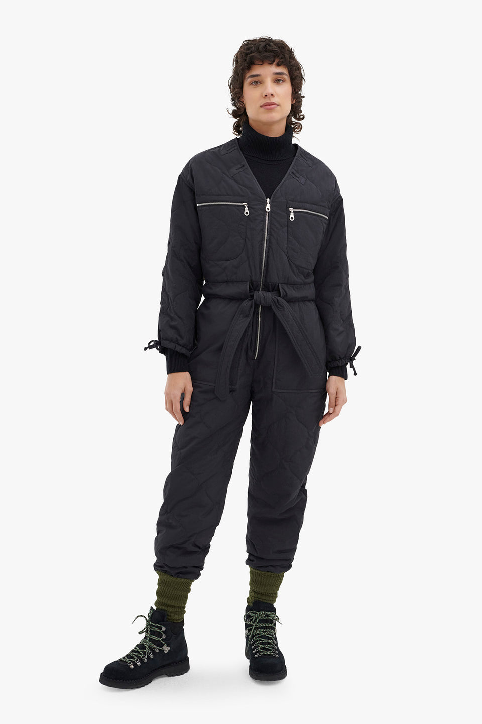 Quilted Jumpsuit - Black (listing page thumbnail)