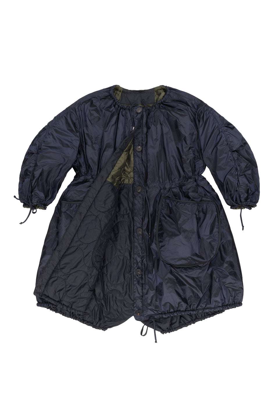 Quilted Parachute Parka - Dark Olive & Black / Midnight (listing page thumbnail)