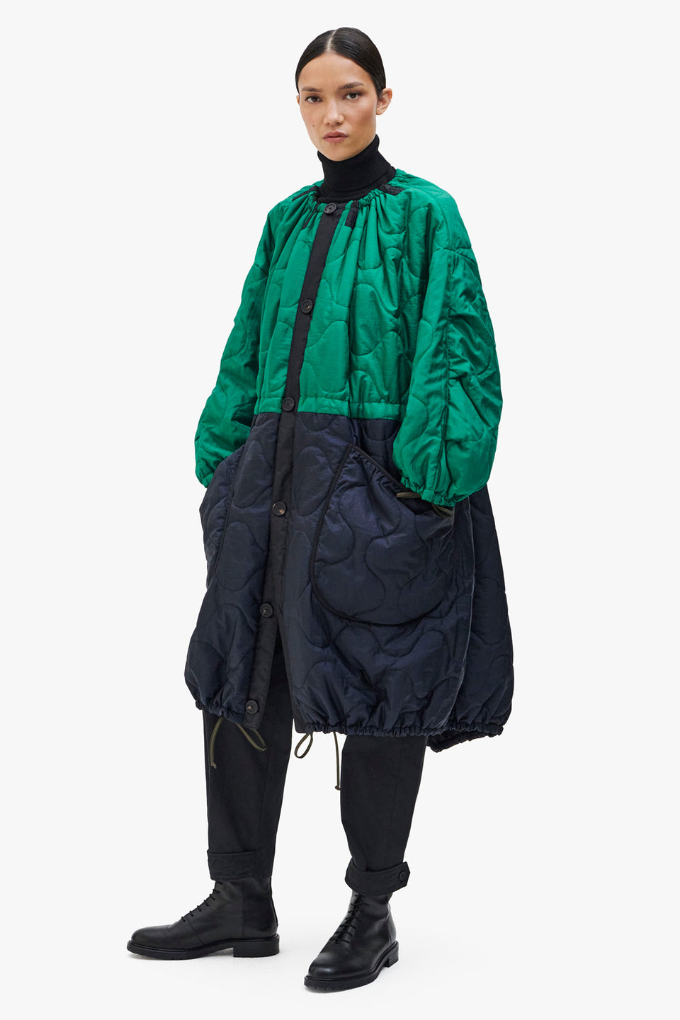 Quilted Parachute Parka - Emerald / Dark Olive (listing page thumbnail)