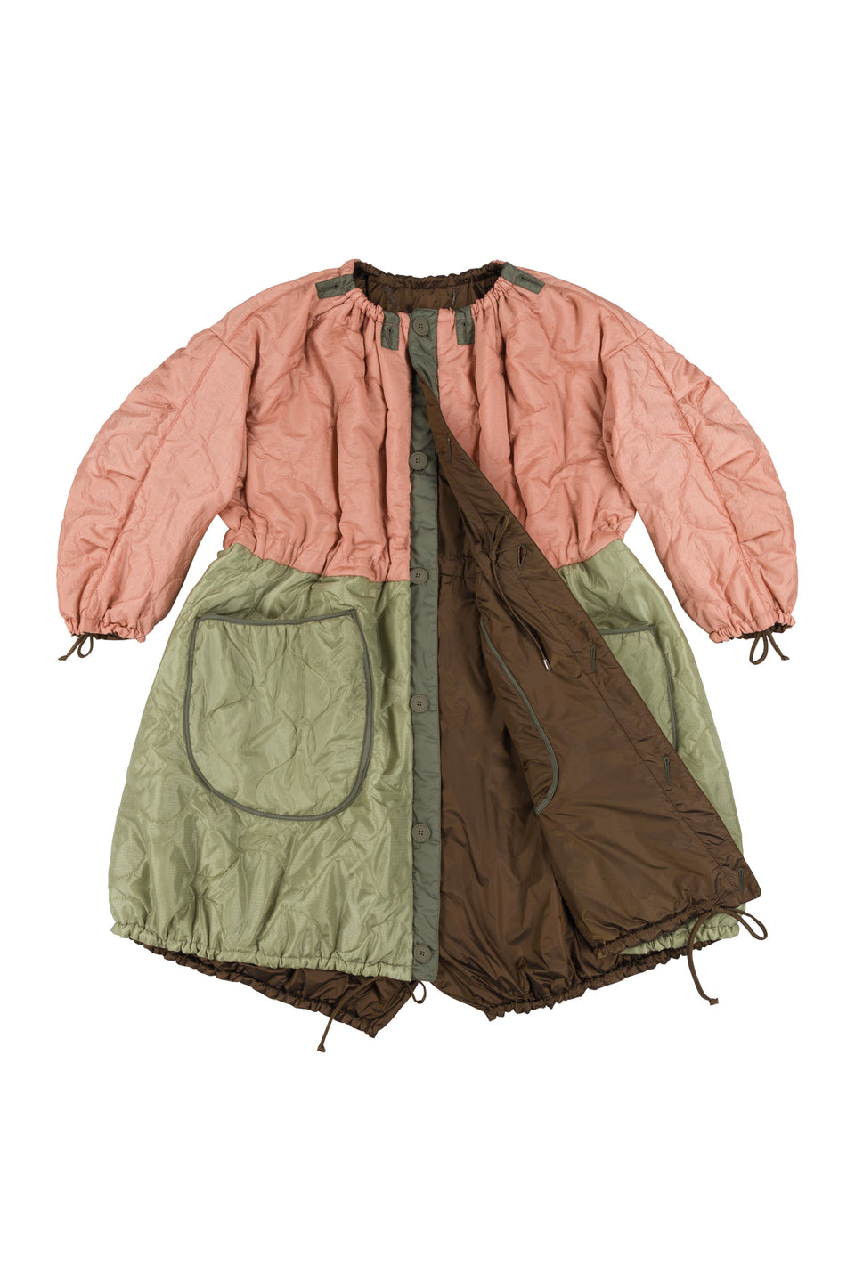 Quilted Parachute Parka - Pale Pink / Bronze (listing page thumbnail)