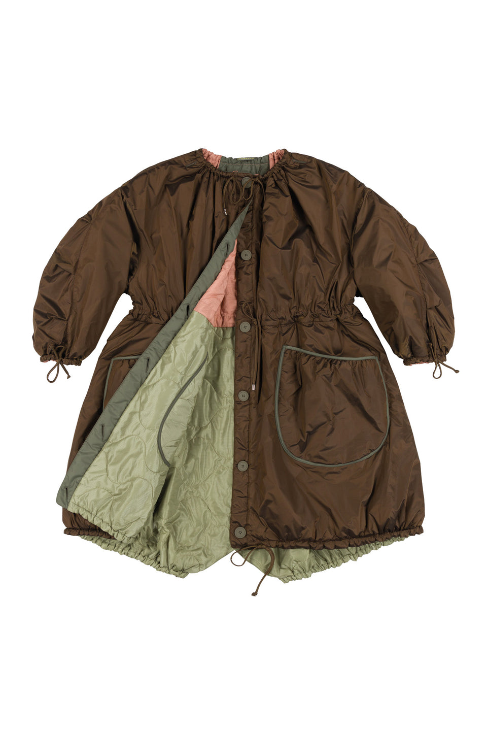 Quilted Parachute Parka - Pale Pink / Bronze (listing page thumbnail)