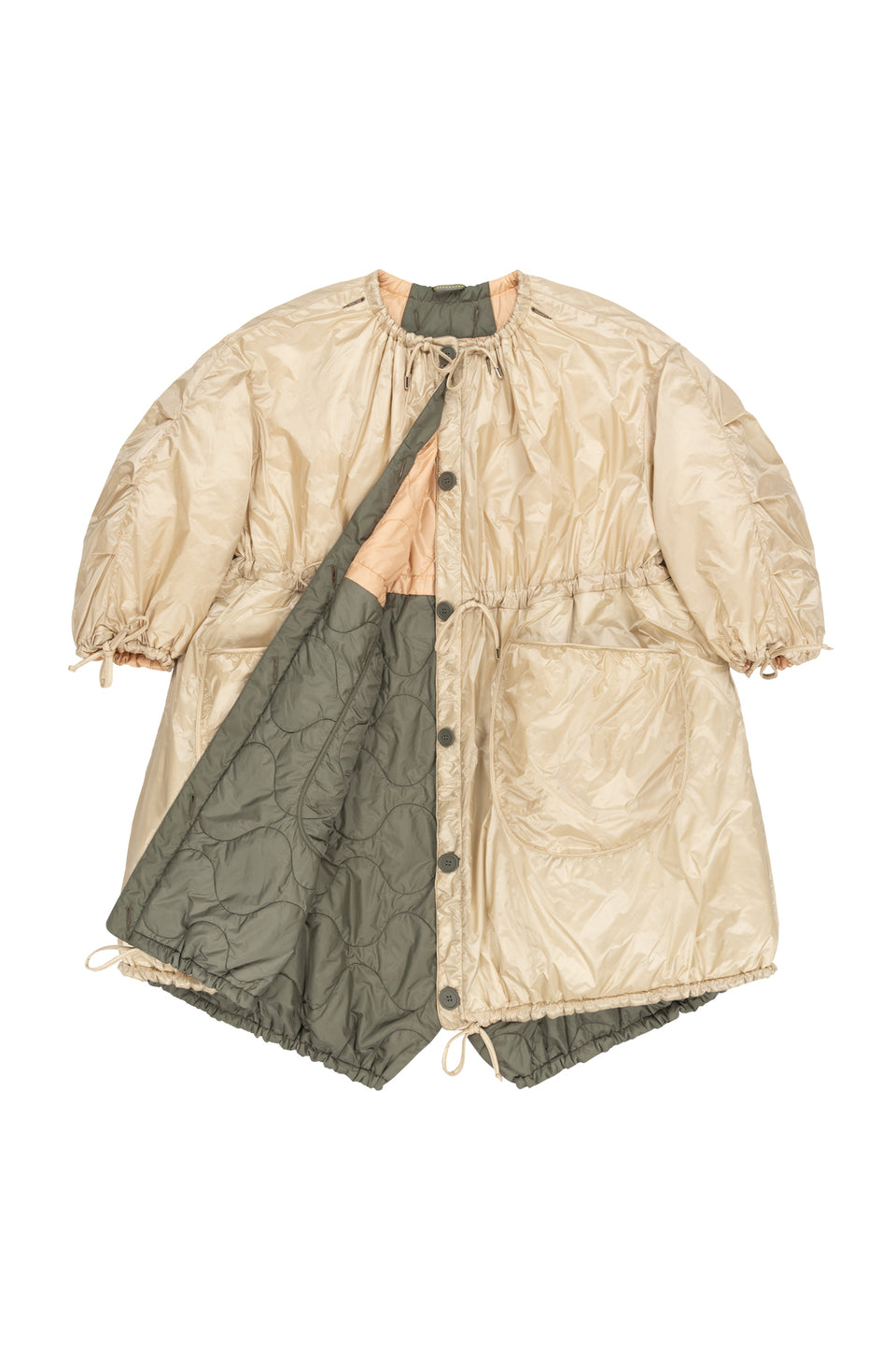 Quilted Parachute Parka - Soft Peach / Oyster (listing page thumbnail)