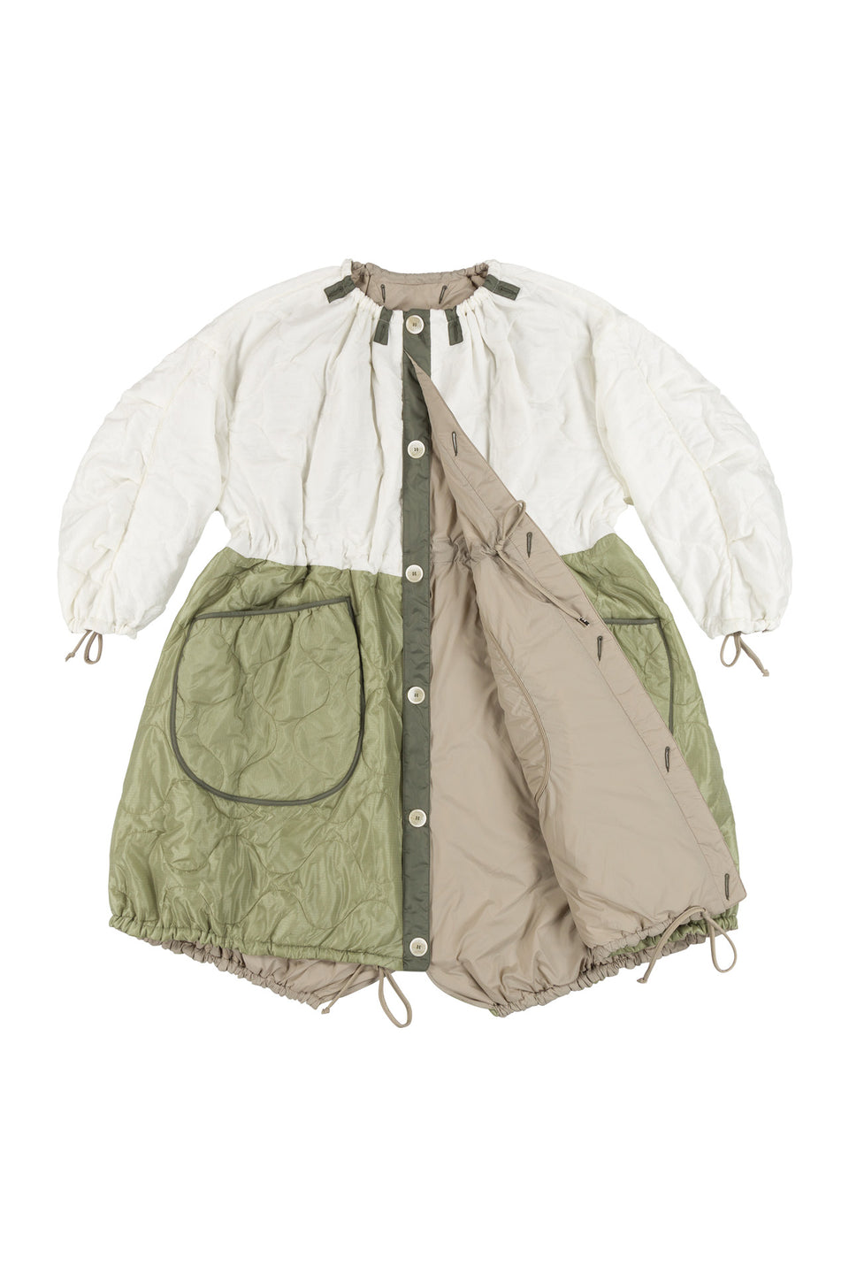 Quilted Parachute Parka - White / Stone (listing page thumbnail)