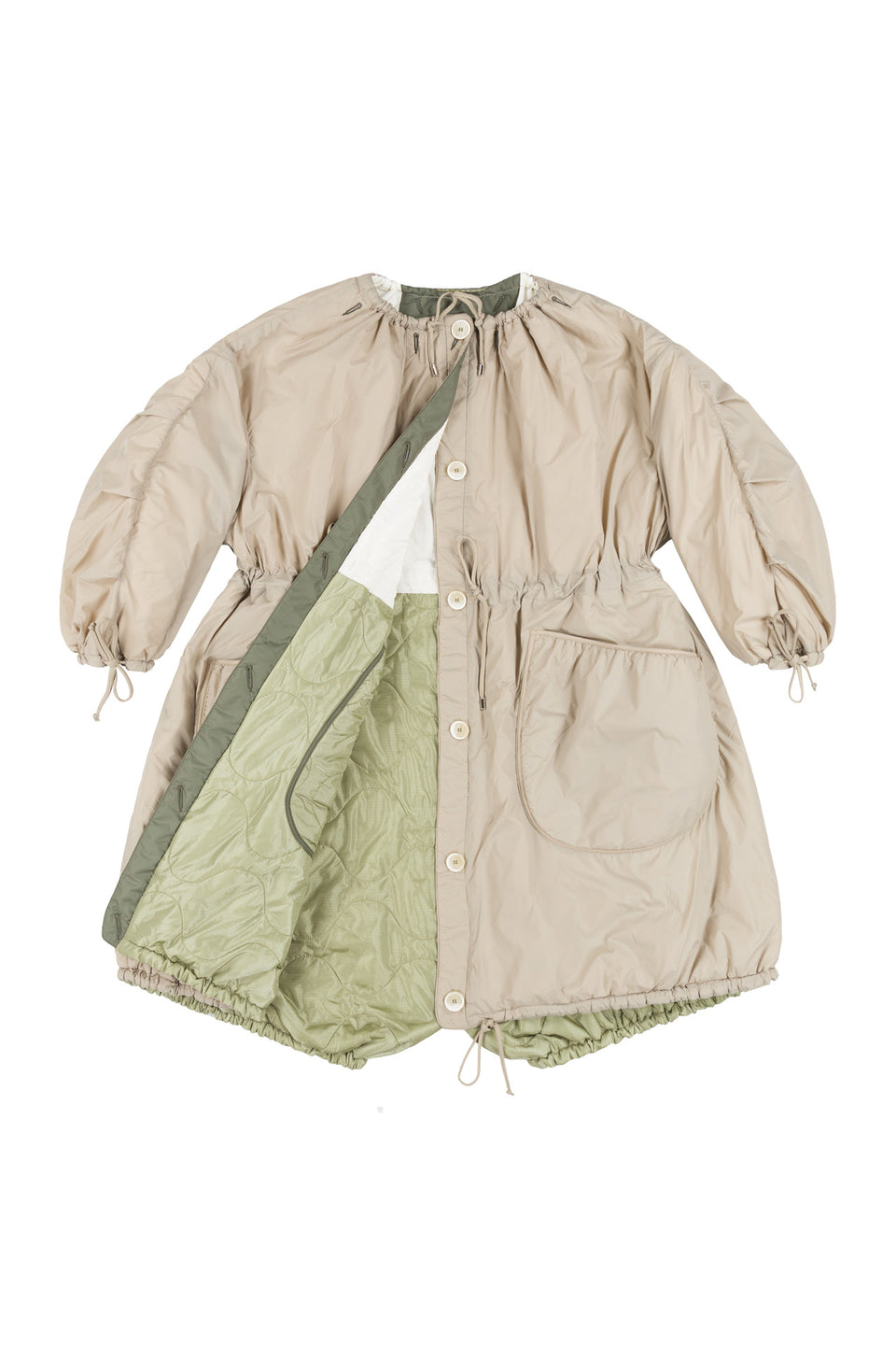 Quilted Parachute Parka - White / Stone (listing page thumbnail)