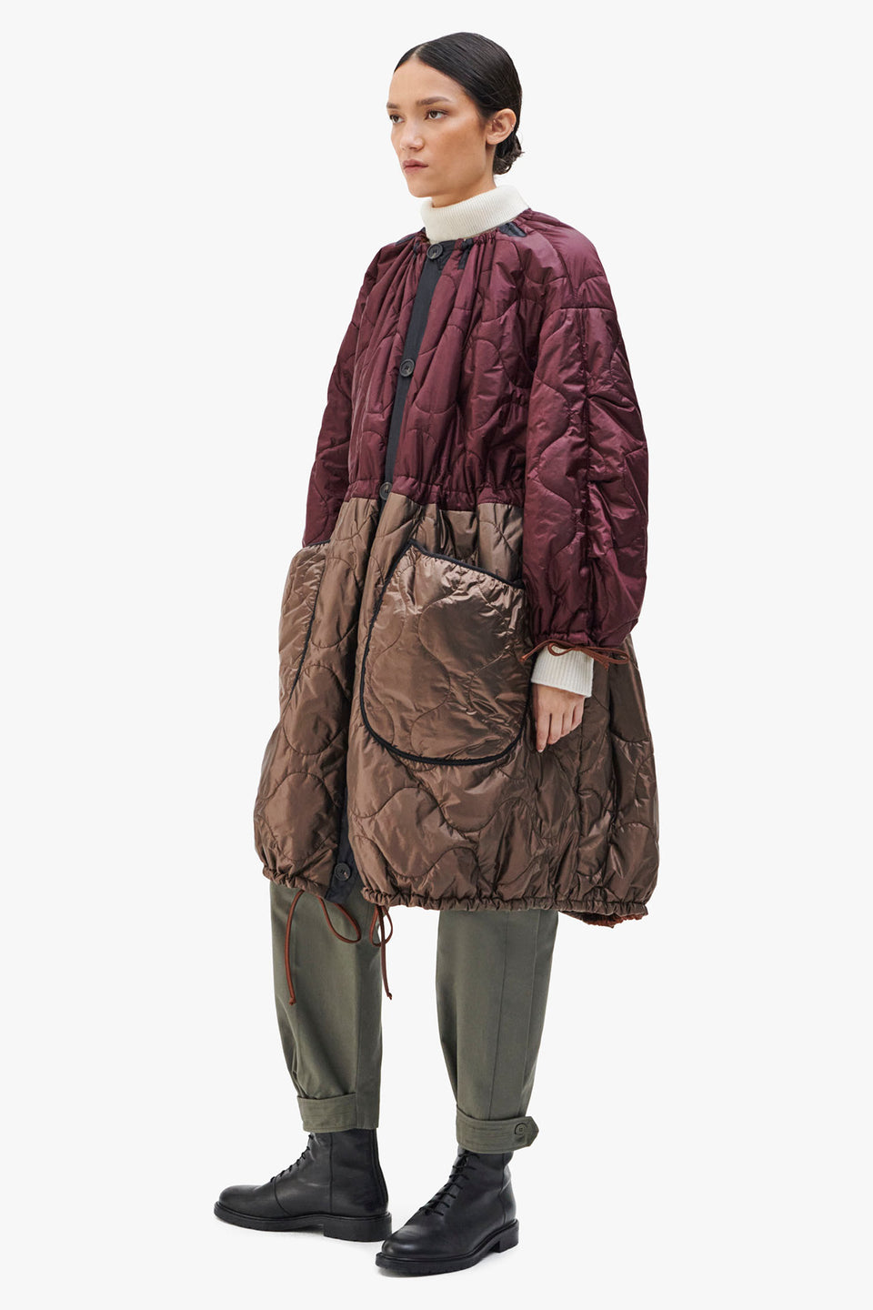 Quilted Parachute Parka - Wine / Amber (listing page thumbnail)