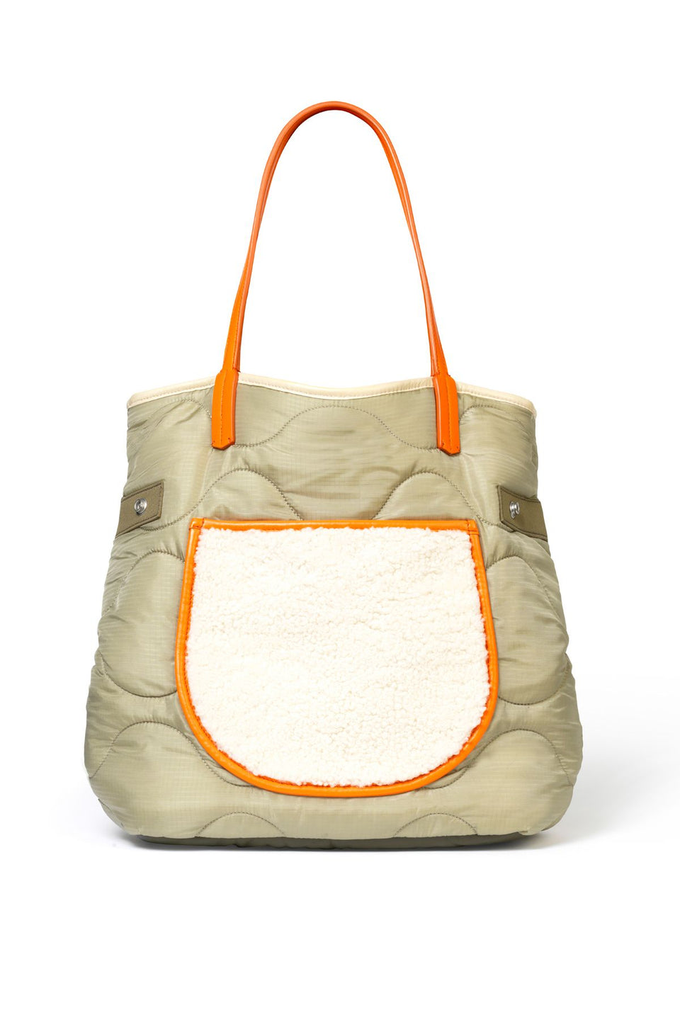 Quilted Shearling Tote - Natural / Pale Sage (listing page thumbnail)